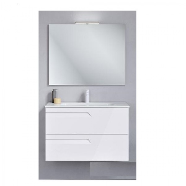 C0072598 Комплект мебелів для ванни Vitale 80 125622 тумба під раковину 80 см+123343 раковина 80 см+121517 дзеркало+123395 LED підсвітка, біла