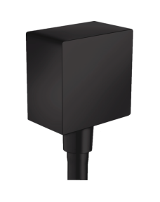 26455670 Hansgrohe FixFit Square Шланговое подключение с обратным клапаном, черный матовый