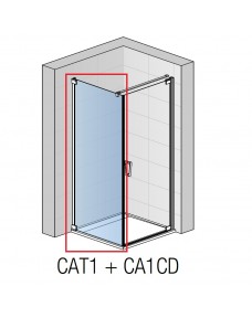 Боковая стенка San Swiss CADURA CAT10905007 , ширина 900 мм, высота 2000 мм, стекло прозрачное, профиль алюмино-хром