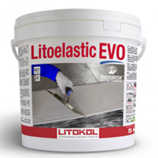 Реактивний клей Litokol Litoelastic (A+B) епоксидно-поліуретановий на всі поверхні, 10 кг (LLEVO0010), Білий