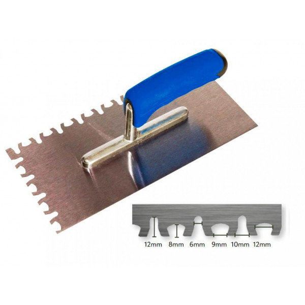 Затирочный шпатель Litokol зубчатый, металлический для больших форматов плитки (911TG)