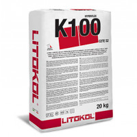 Клей цементний Litokol Hyperflex K100 еластичний для укладання керамограніта великих форматів, 20 кг (K100B0020), Білий