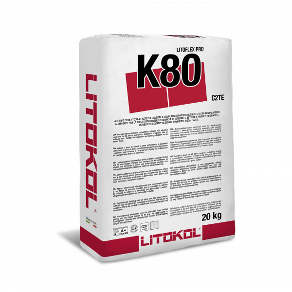Клей цементний Litokol LiToflex pro K80 20 кг (K80PRPOB0020), Білий