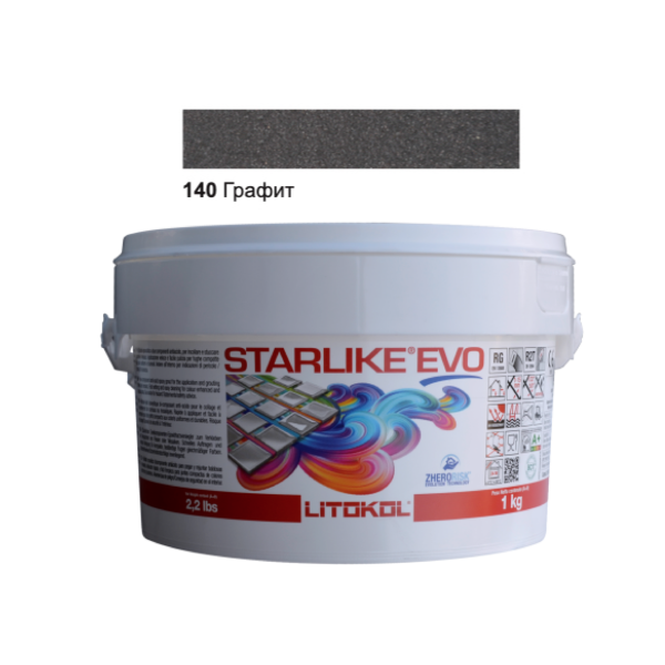 Затирочная смесь Litokol Starlike EVO STEVONGR0001 140 Графит 1 кг