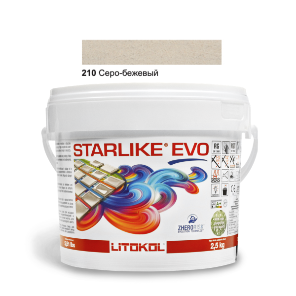 Затирочная смесь Litokol Starlike EVO STEVOGRE02.5 210 Серо-бежевый 2,5 кг
