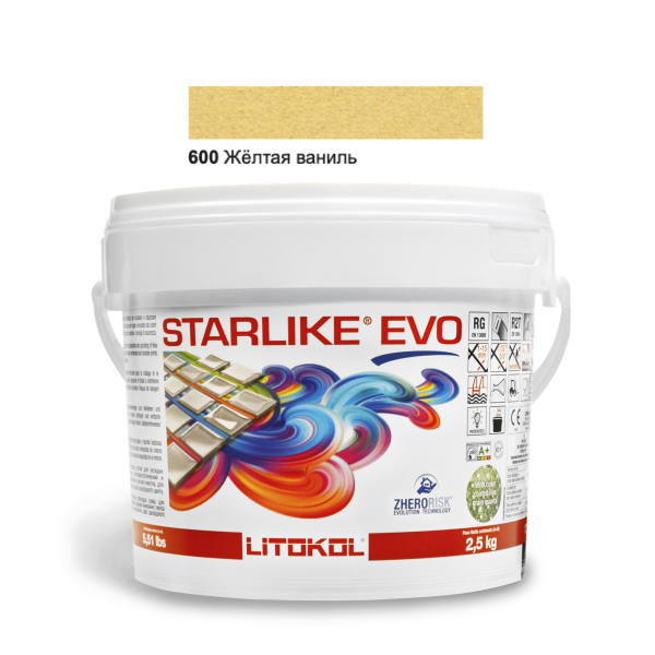 Затирочная смесь Litokol Starlike EVO STEVOGVN02.5 600 Желтая Ваниль 2,5 кг