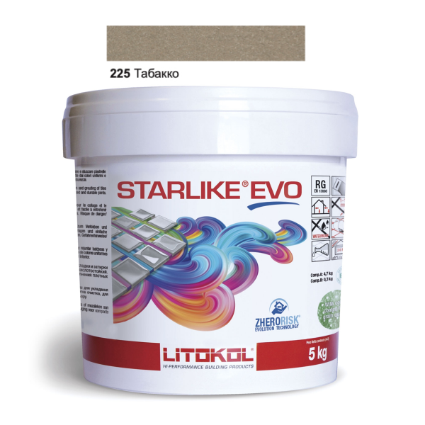 Затирочная смесь Litokol Starlike EVO STEVOTBC0005 225 Табакко 5 кг