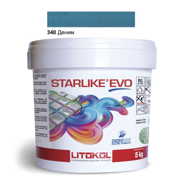 Затирочная смесь Litokol Starlike EVO STEVOBDN0005 340 Деним 5 кг