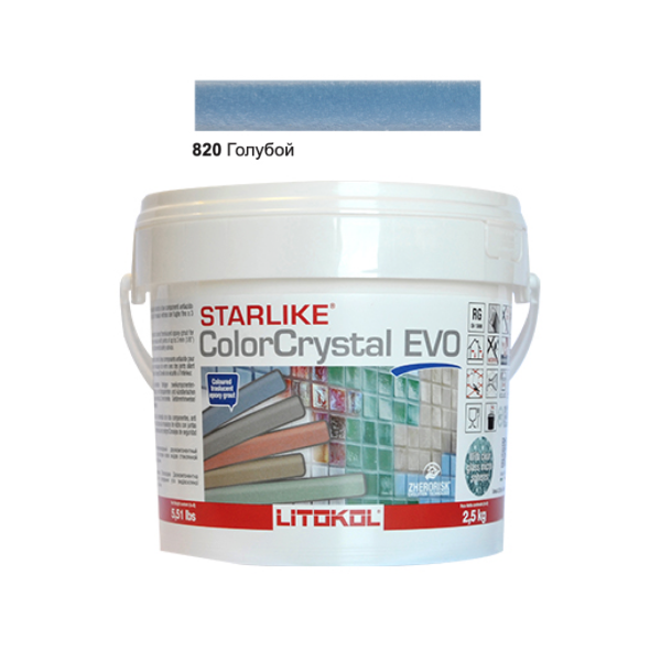 Затирочная смесь Litokol Starlike ColorCrystal EVO CCEVOATR02.5 820 Голубой 2,5 кг