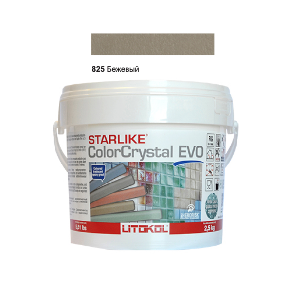 Затирочная смесь Litokol Starlike ColorCrystal EVO CCEVOBHV02.5 825 Бежевый 2,5 кг