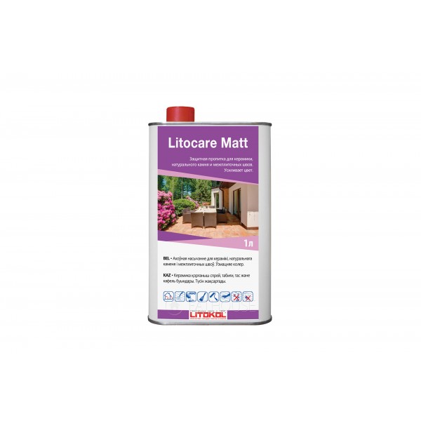 Просочення Litokol Litocare Matt для кераміки, натурального каменю і міжплиткових швів, 1 л (LTCMATT0121), Мат