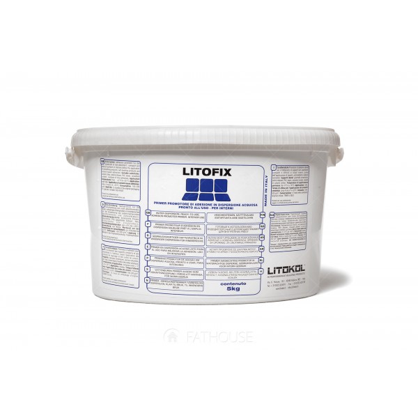Грунтовка Litokol Primer Litofix на основі водної дисперсії синтетичних смол, 5 кг (LTFX0005), Без кольору