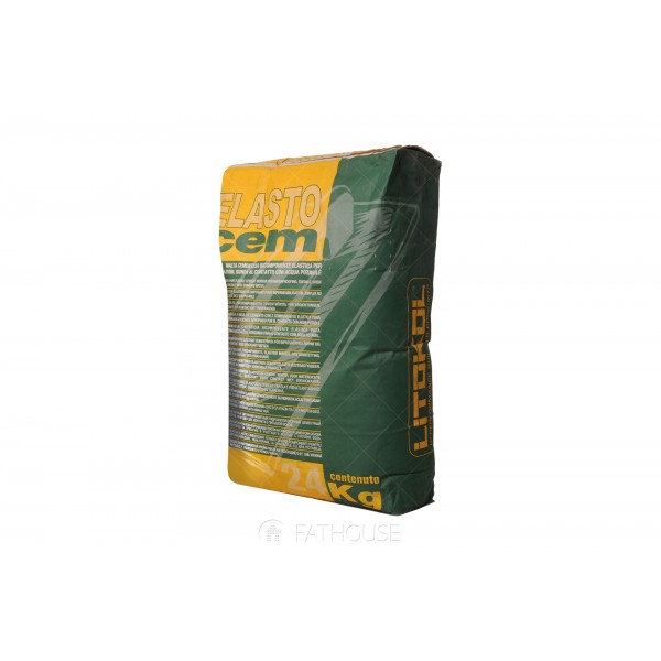 Гідроізоляція Litokol Elastocem A цементна суміш (компонент A), 24 кг (ELST0024), Без кольору